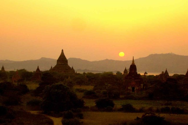 Myanmar, Bagan, Sonnenuntergang
