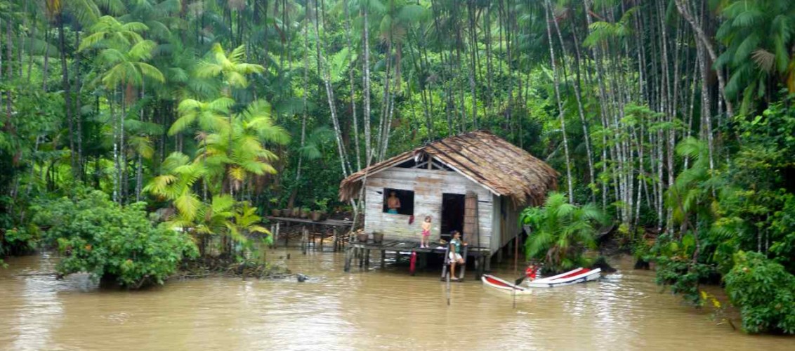 Hütte am Amazonas