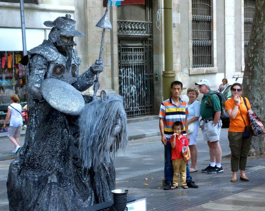 Barcelona, La Rambla, lebende Statue