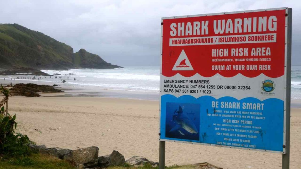 Südafrika, Shark Warning mit Strand
