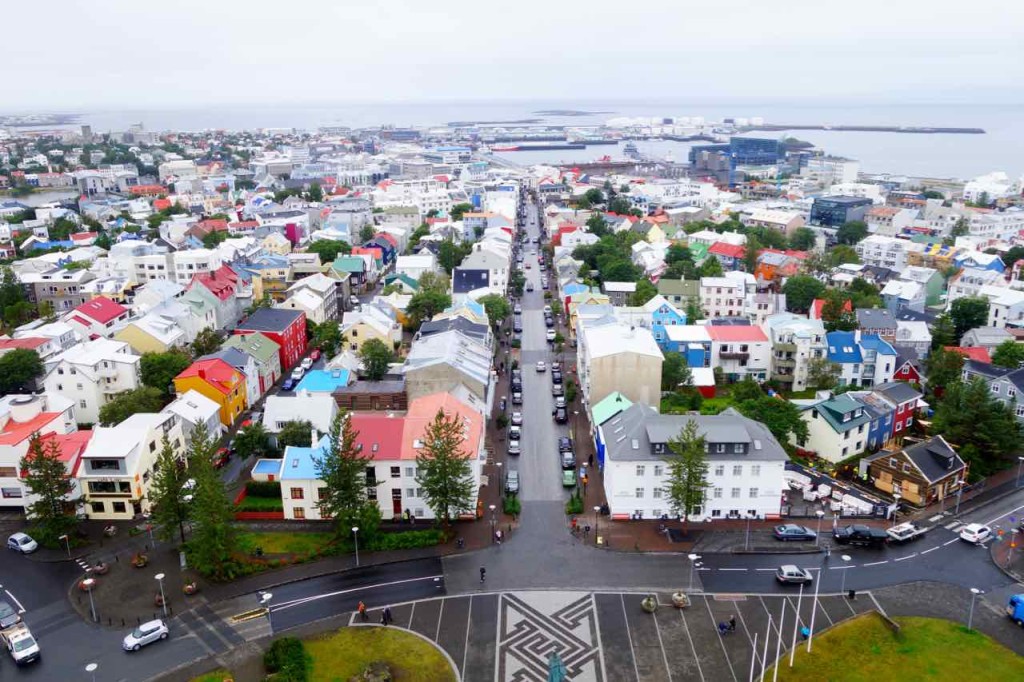 Island, Sehenswürdigkeiten, Reykjavik, Blick von der Aussichtsplatform der Kirche Hallgrímskirkja 2