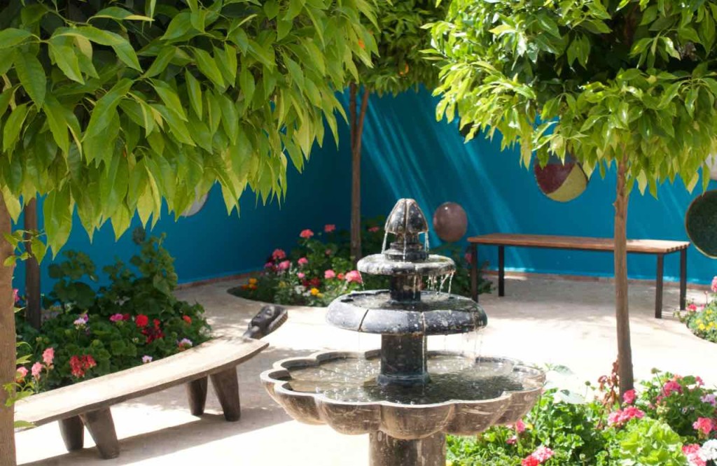 Marrakesch Sehenswürdigkeiten Anima Garten von André Heller, Ruhegarten mit Springbrunnen, Marokko