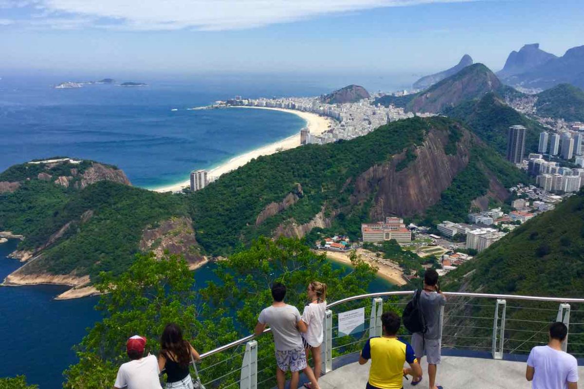Zuckerhut Rio de Janeiro: Blick vom Gipfel Richtung Copacabana ©PetersTravel Titel?