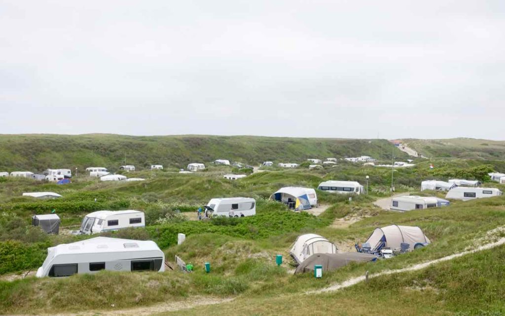 Texel Strände: Campingplatz bei De Koog, Niederlande
