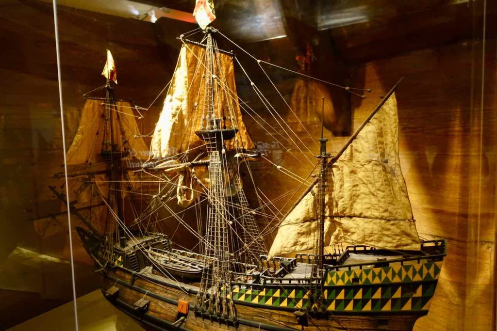 Modell der Mayflower im Pilgrim Hall Museum in Plymouth MA