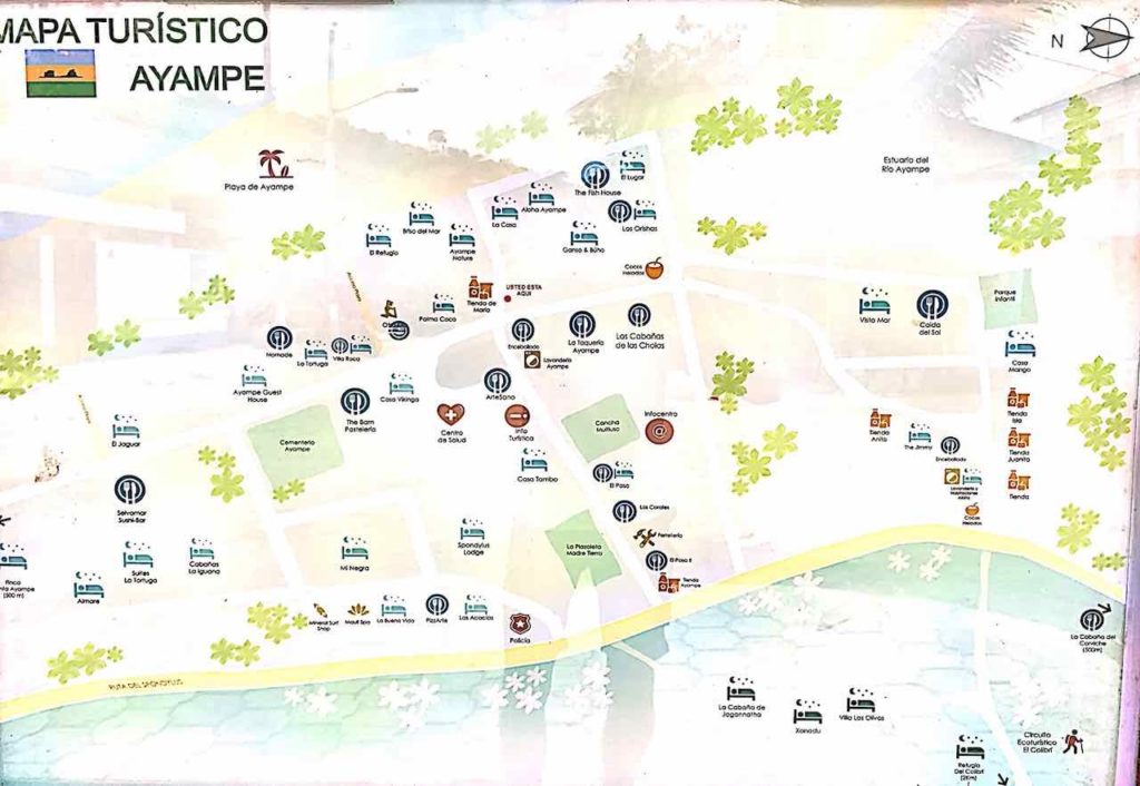 Mapa Turistico von Ayampe