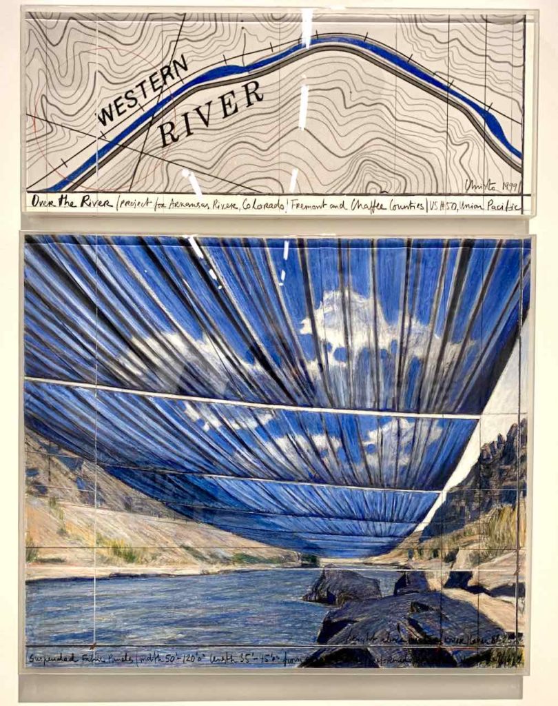 Christo Ausstellung im Palais Populaire in Berlin, Over the River (Project for the Arkansas River, Colorado, USA) 1999