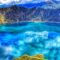 Lagune Quilotoa in den ecuadorianischen Anden von Ecuador