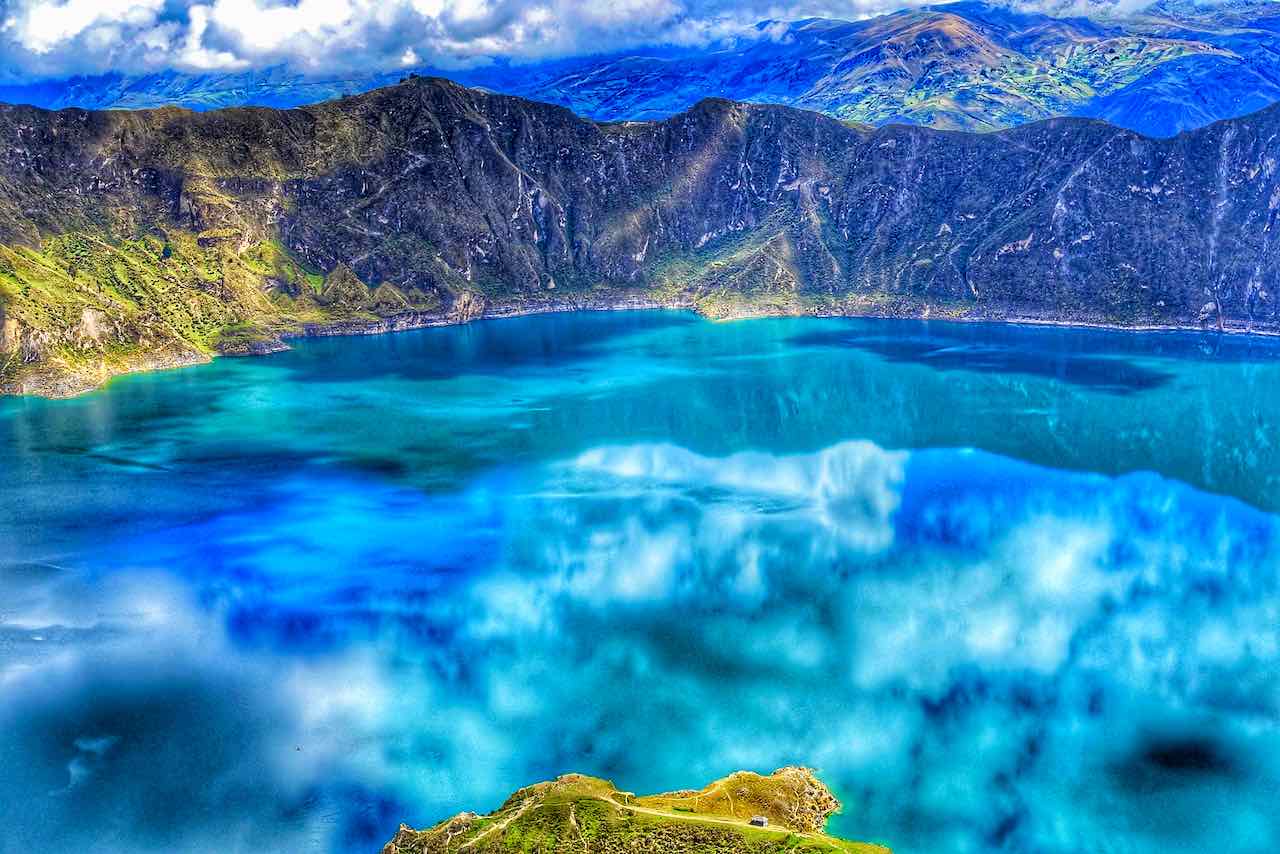 Lagune Quilotoa in den ecuadorianischen Anden von Ecuador
