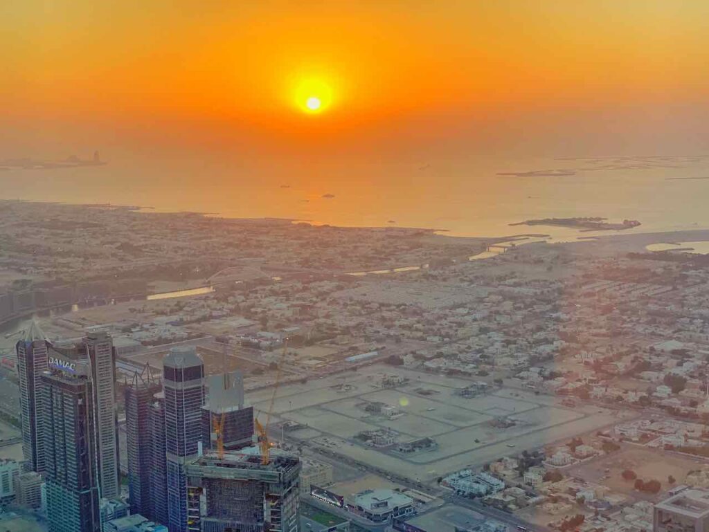 Sonnenuntergang vom Burj Khalifa, Dubai