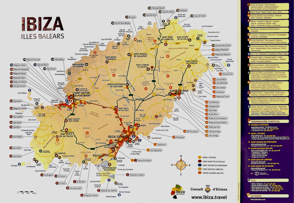 Karte von Ibiza © Tourist Office Ibiza