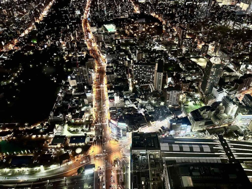 Nächtlicher Blick vom Abeno Harukas Gebäude, Osaka, Japan © PetersTravel Peter Pohle