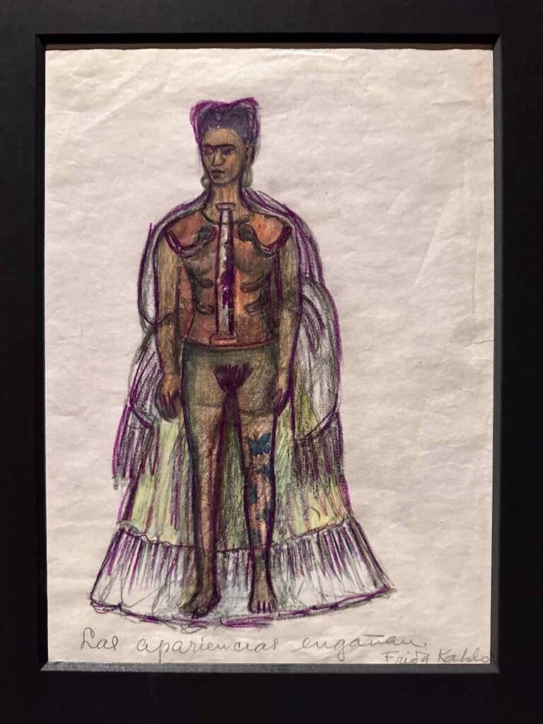 Zeichnung von Frida Kahlo, Museo Frida Kahlo / Casa Azul, Coyoacán, Mexiko Stadt, © PetersTavel Peter Pohle